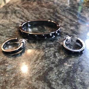 SALE! Givenchy ‘Tournel’ Black Bangle & Earrings